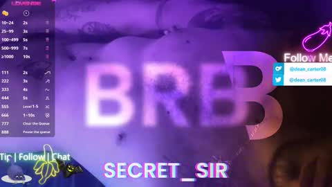 Snapshot of secret_sir chatting on 6, 2, 2026 Dean Carter online show from 6, 2, 2026