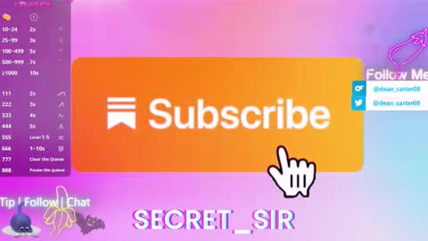 Snapshot of secret_sir chatting on 16, 2, 2026 Dean Carter online show from 16, 2, 2026