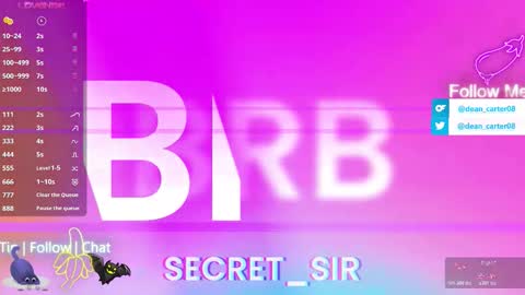 Snapshot of secret_sir chatting on 2, 3, 2026 Dean Carter online show from 2, 3, 2026