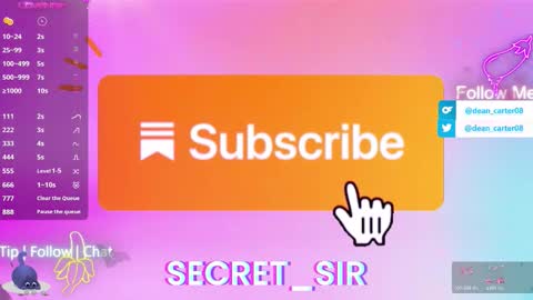 Snapshot of secret_sir chatting on 8, 3, 2026 Dean Carter online show from 8, 3, 2026