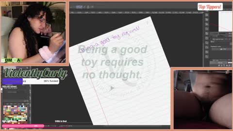 Snapshot of violentlycurly chatting on 8, 3, 2026 Curly the Coin Operated Toy online show from 8, 3, 2026